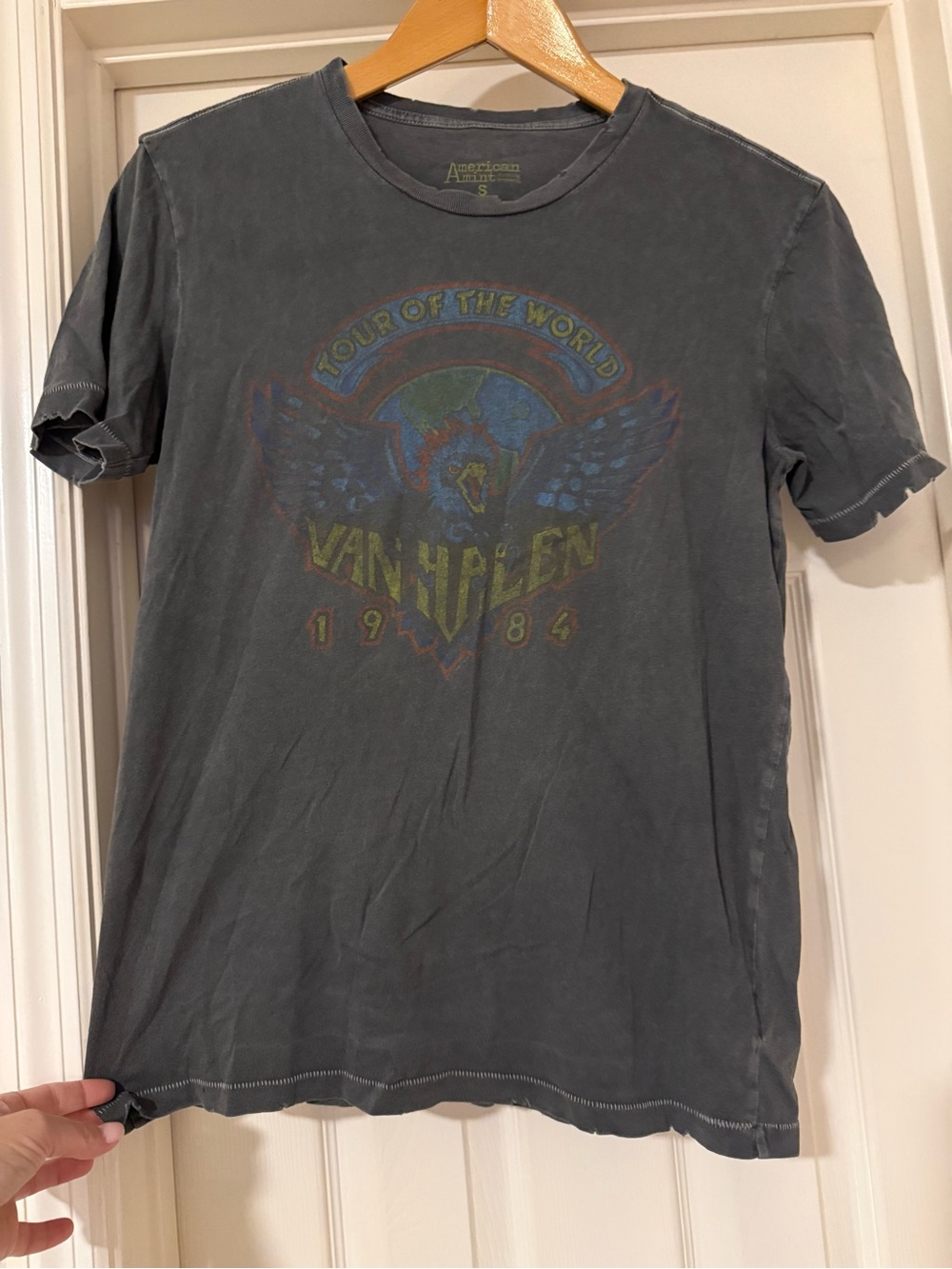 American mint  Charcoal Gray Van Halen Tour Graphic Tee